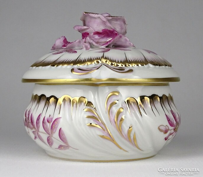 1N605 large pink Herend porcelain bonbonier