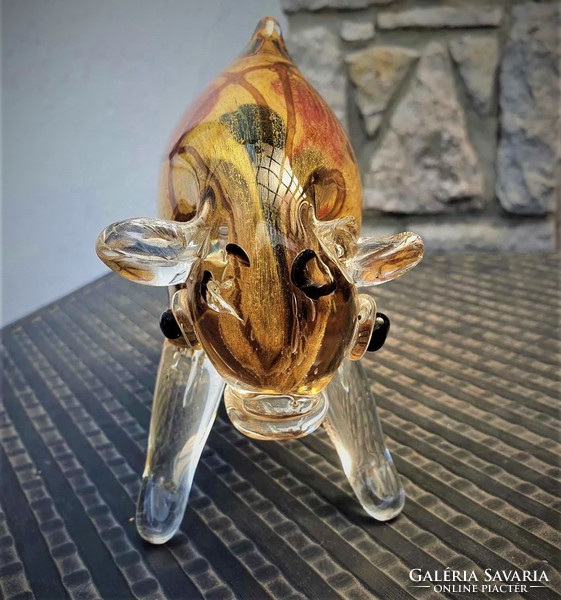 Muránói üveg bika