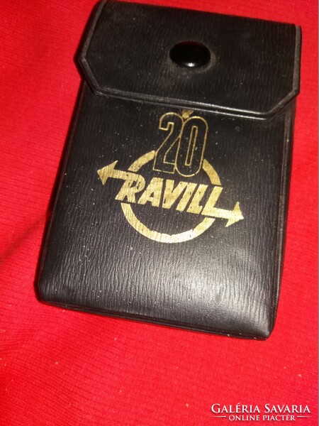 Retro 1971. Ravill 20 years old never played card factory Hungarian card with leather box, nice condition