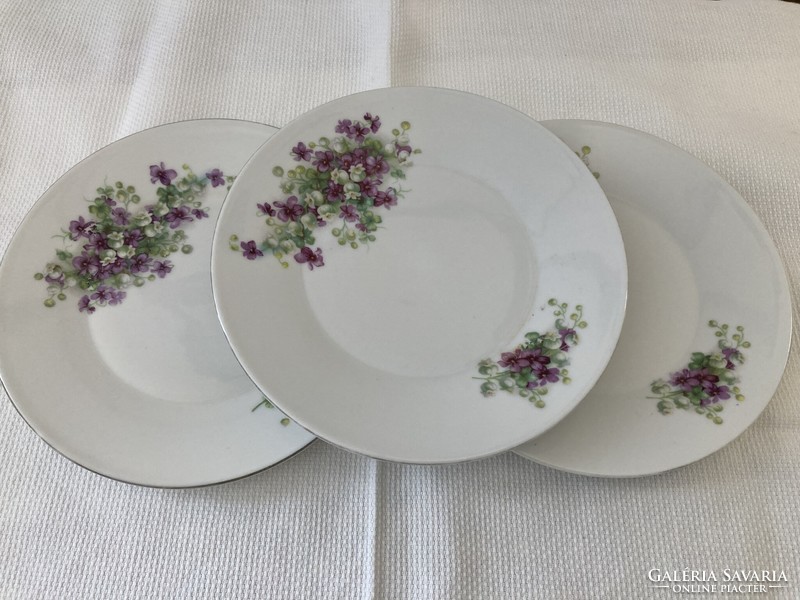 Antique Zsolnay violet cake plates