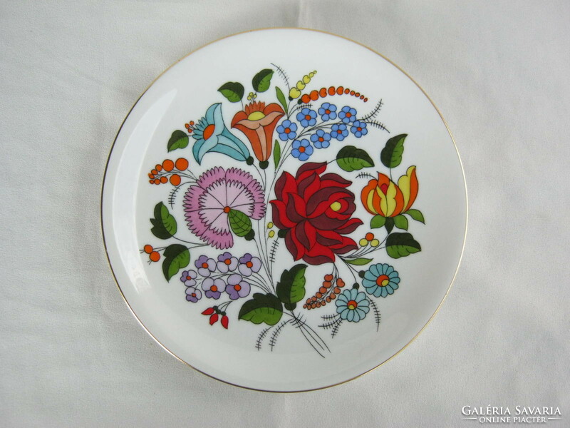 Hand painted Kalocsa porcelain decorative plate wall bowl