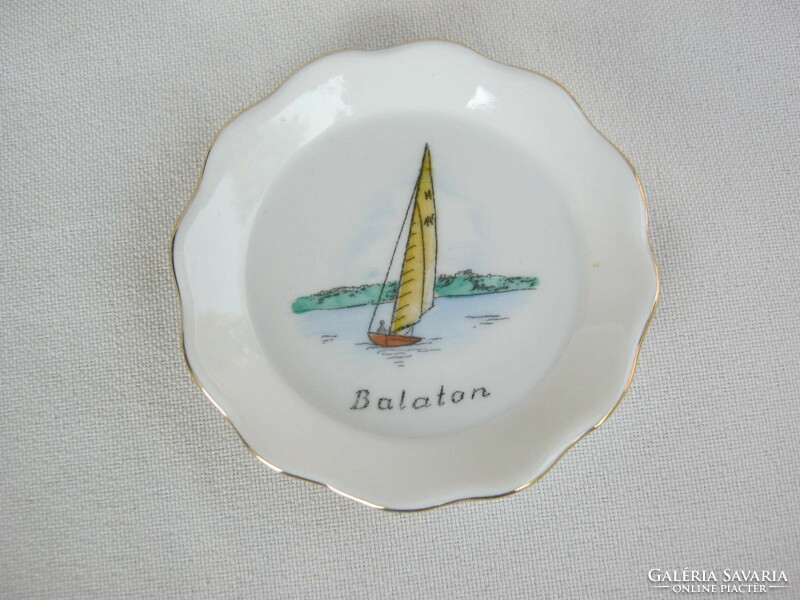 Balaton souvenir sailing boat aquincum porcelain mini bowl