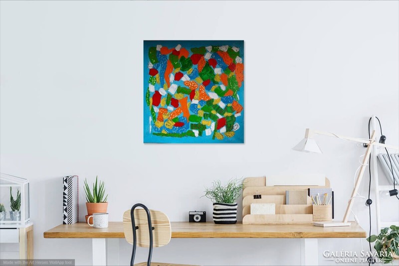 Zsm abstract painting 40 cm/40 cm canvas, acrylic, the name is a game