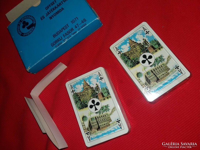 Unopened inner collectors with box of French rummy playing cards from retro Budapest offset and game printing house