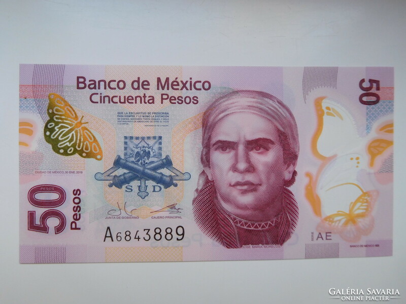 Mexikó 50 pesos 2019 UNC Polimer