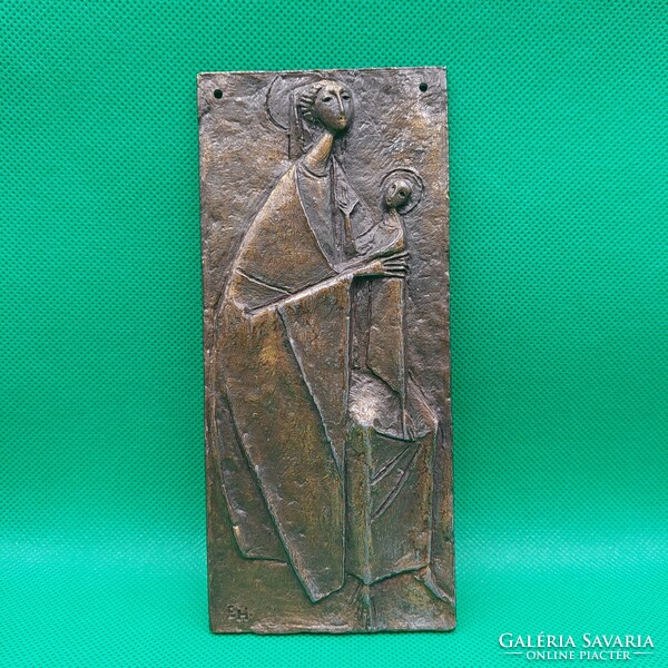 Erwin huber bronze wall decoration ii. On the occasion of Pope John Paul II's visit to Austria in 1988