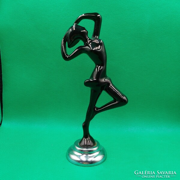Art deco metal female statue 20 cm