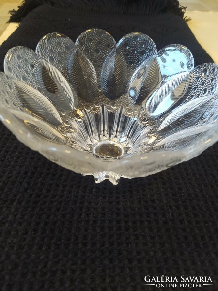 Antique glass serving bowl