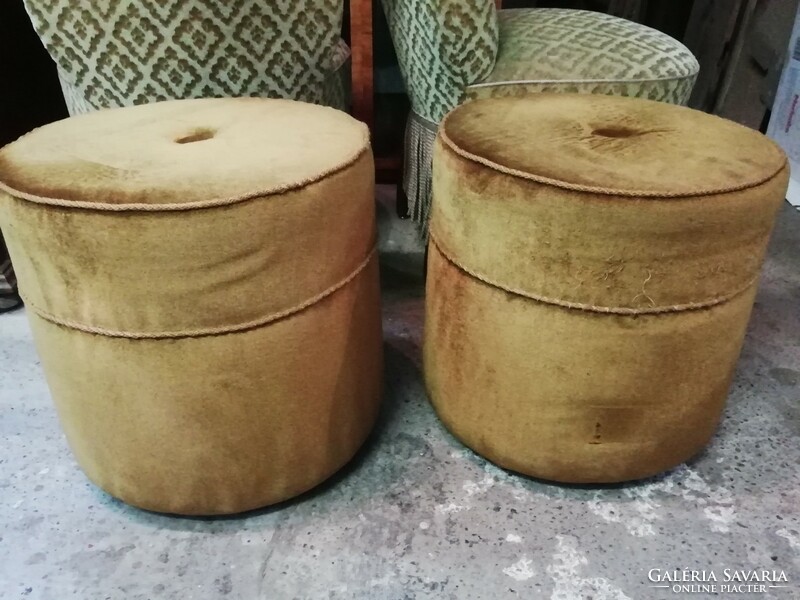 Retro cylindrical seat, ottoman, 2 pcs