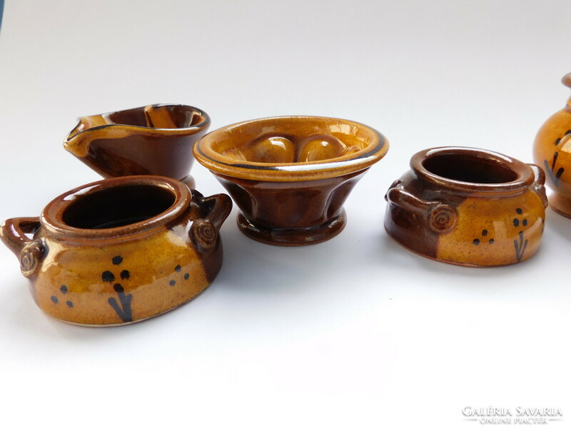Mini ceramic dishes for a doll's house - 5 pieces