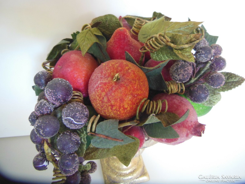 Decoration - 30 x 21 cm - English - resin basket - ice fruits - perfect