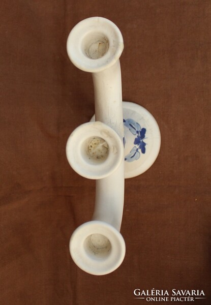 Porcelain three-pronged candle holder / table candle holder