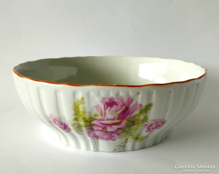 Beautiful old shield-marked pink Zsolnay koma bowl, scone bowl