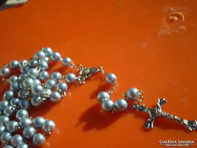 Uj, cheap metallic luster 80 cm rosary, holy reader