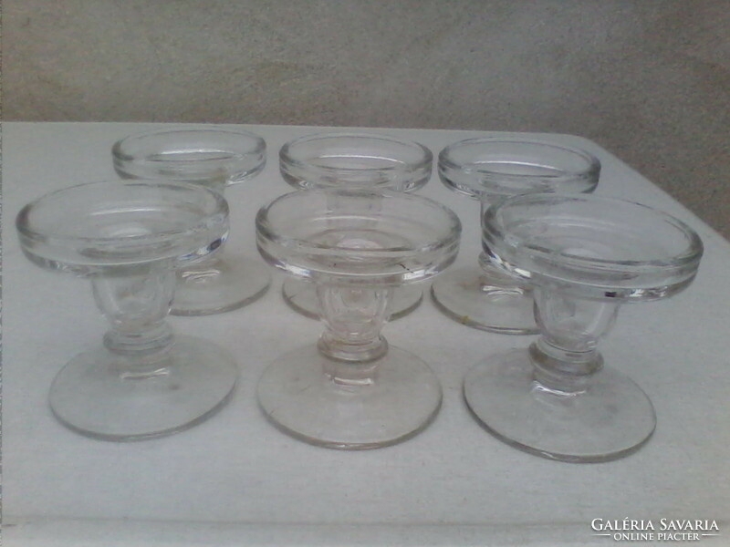 Six glass candle holders/wick holders
