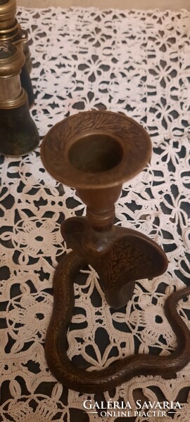 Antique cobra candle holder