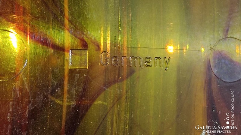 Vintage borostyán színű műanyag jelzett Germany borotválozó tükör pipere tükör