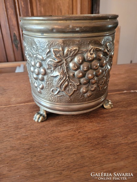 Antique copper flower holder, basket