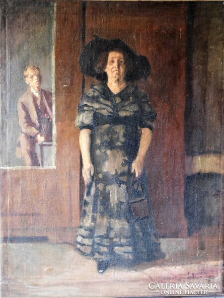1.Ismeretlen festő  :Kalapos nő