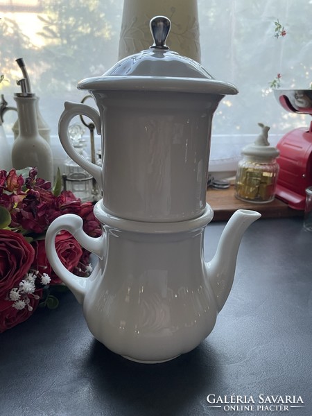 Régi Walkür porcelán karlsbadi kanna, filter kávéhoz, teához