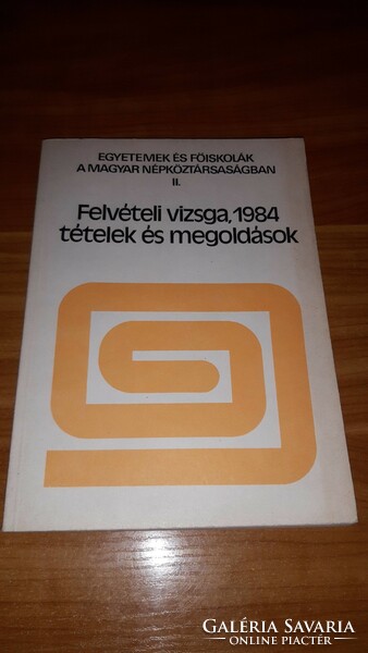Entrance exam, 1984 - items and solutions book