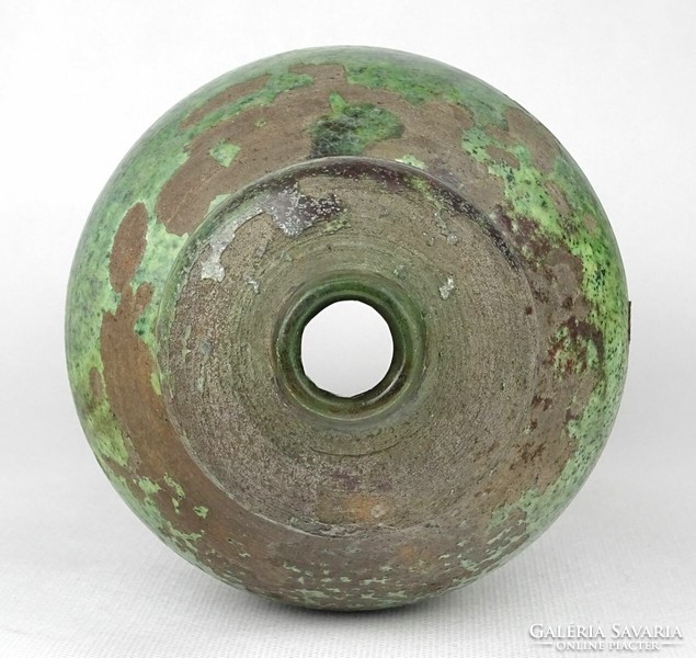 1N653 Antik zöld mázas székely cserép oromdísz - Szolokma Maros megye 27 cm