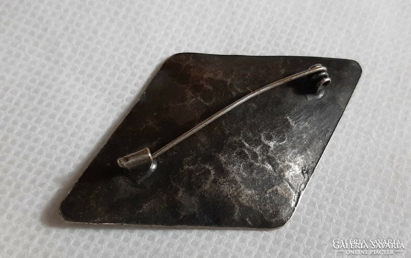Vintage silver plated craftsman brooch