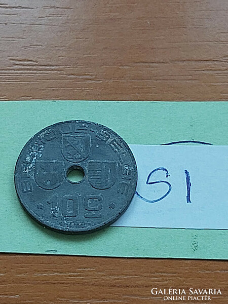 Belgium belgique - belgie 10 centimes 1942 ww ii. Zinc, iii. King Leopold si