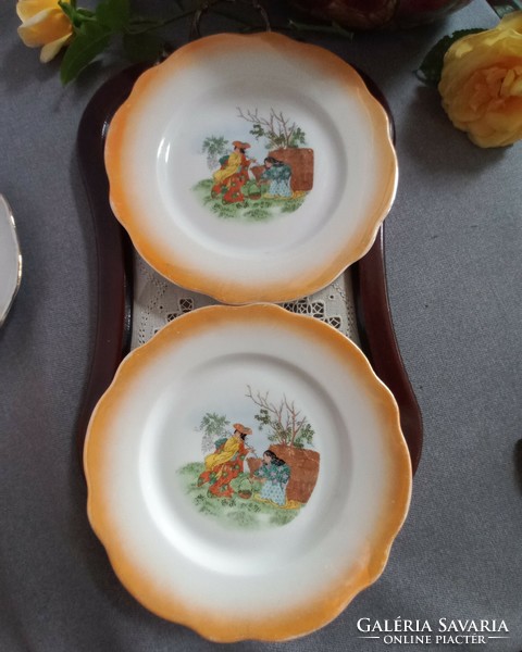 Zsolnay ritka japán dekor süteményes tányér 2 db