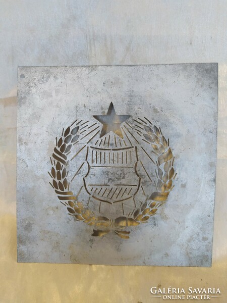 Coat of arms of the old Hungarian People's Republic - aluminum stencil