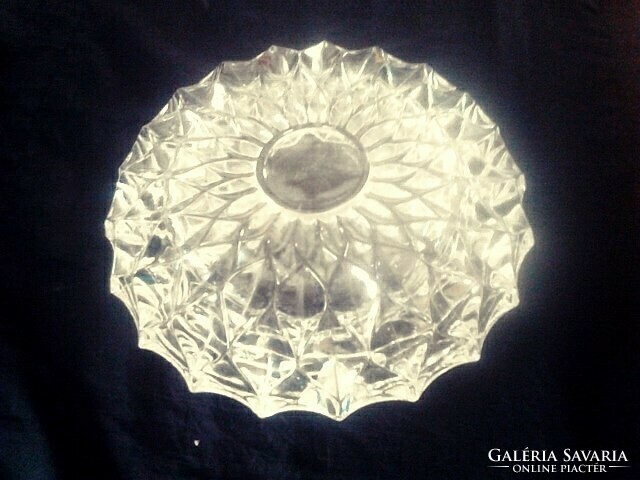Huge crystal ashtray, heavy, ornately crafted heavy glass bowl