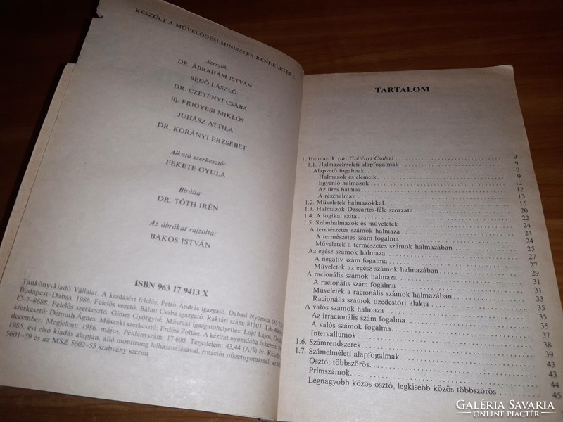 Matematika a felvételi vizsgára készülők részére - 1986 könyv