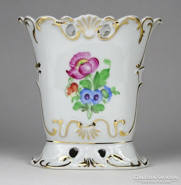1N681 Régi virág mintás Herend porcelán váza 12 cm