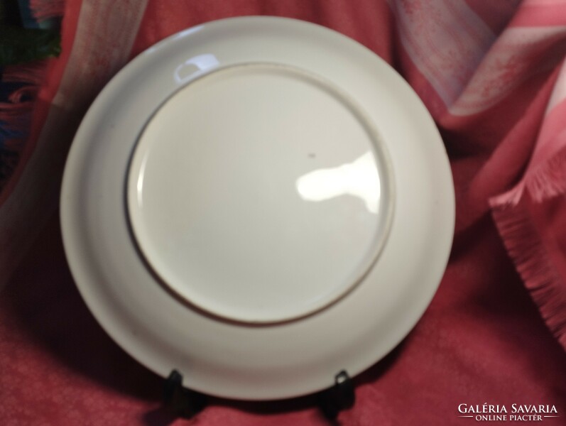 Antique flower-patterned porcelain serving bowl, centerpiece
