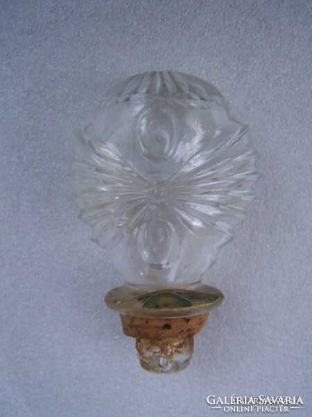 Antique glass decorative stopper in a special style. 1920 Around. In good condition, m: 8.5 cm