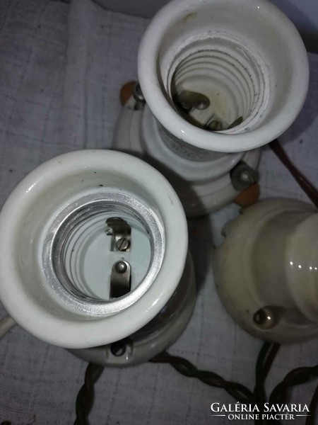 Porcelain counterweight and 3 porcelain lamp sockets with noris markings