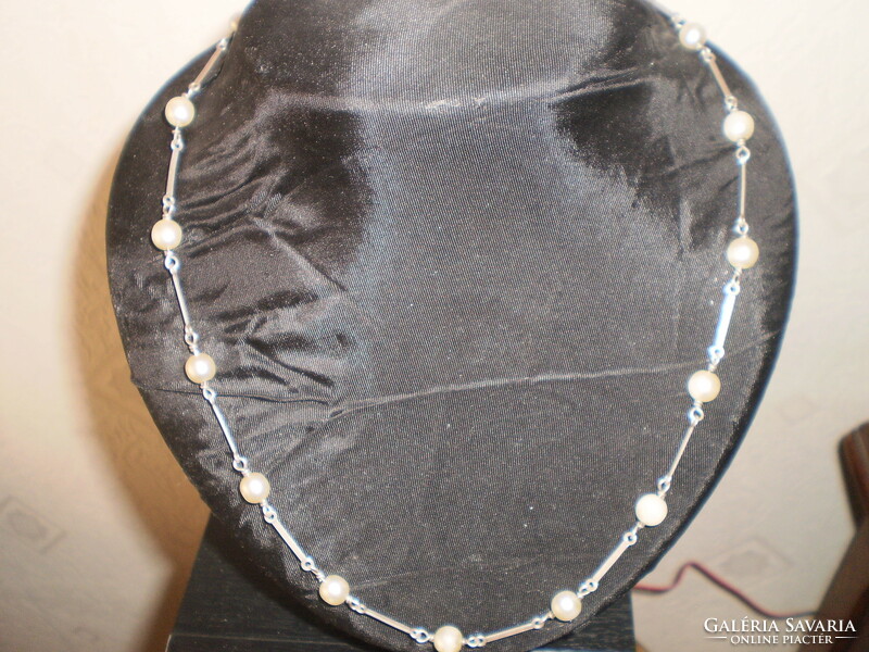 Antique silver necklace with pearls