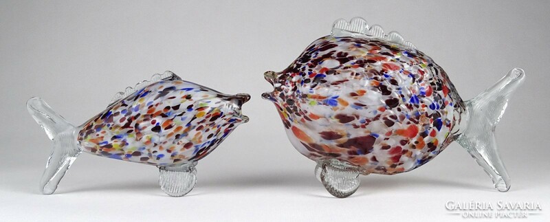 1N539 pair of old Murano-style blown glass fish