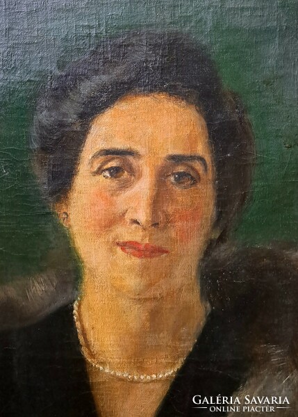 Female portrait - large oil painting, title: prediction