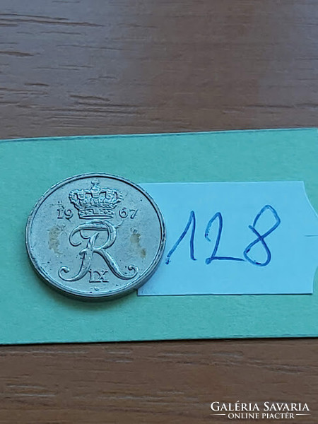 Denmark 10 öre 1967 copper-nickel, ix. King Frederick 128