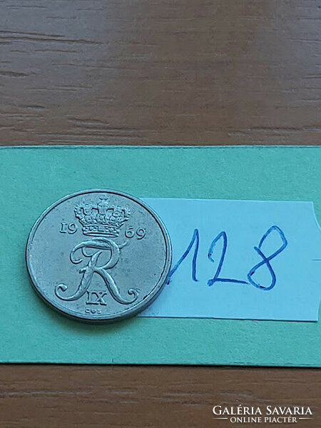 Denmark 10 öre 1969 copper-nickel, ix. King Frederick 128