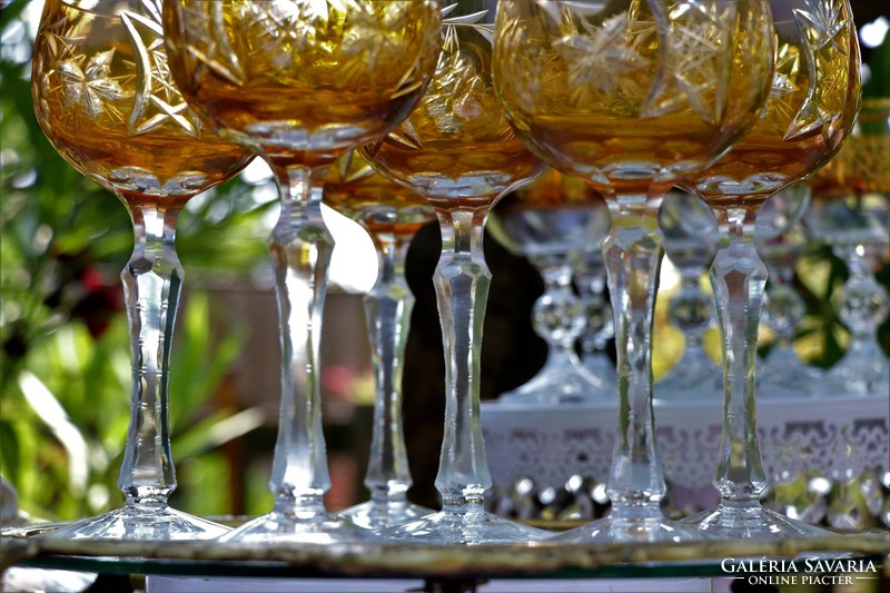 Czech Bohemian crystal champagne glasses