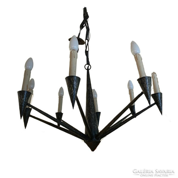Eight-arm art deco ceiling metal chandelier - l1400