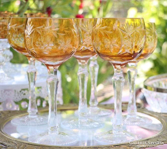 Czech Bohemian crystal champagne glasses