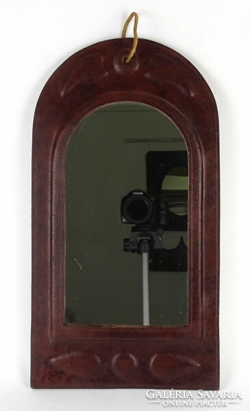 1N543 applied art leather mirror 45 x 24 cm