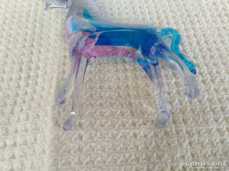 Kézműves figurális - üveg lovacska, dekorációs dísztárgy
