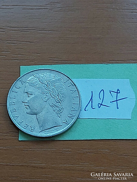 Italy 100 lira 1965, goddess Minerva, stainless steel 127