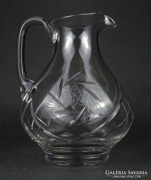 1N709 old polished blown glass jug 20.5 Cm