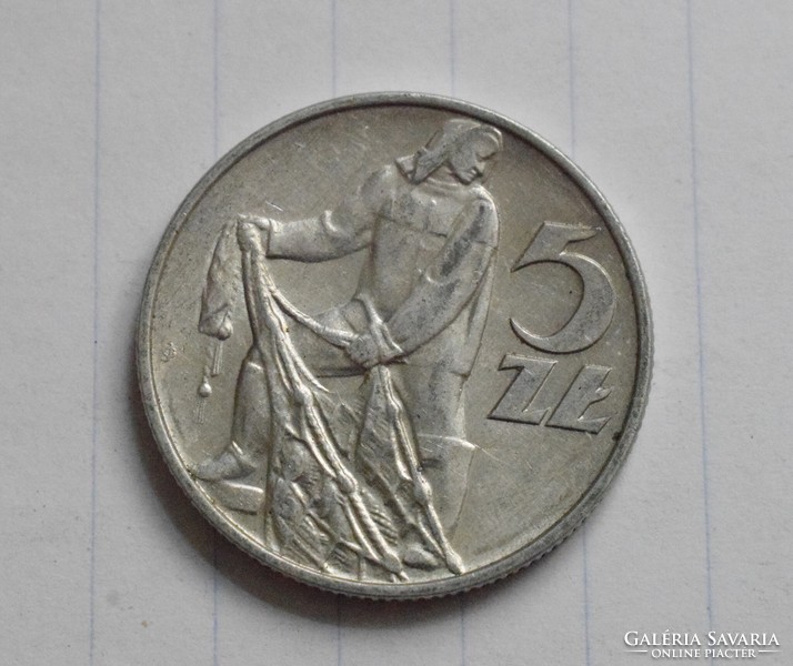 Lengyelország 5 Zloti , 1974 , pénz , érme , zl