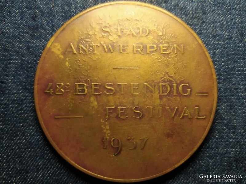 48. Ellenálló-fesztivál Antwerpen 1937 bronz érem (id79036)